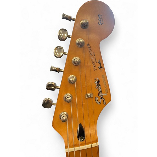Vintage 1990s Squier Silver Series Stratocaster Blue Solid Body Electric Guitar