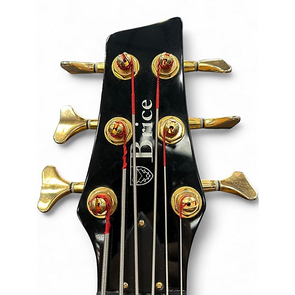 Used Brice 6 string Orange Electric Bass Guitar