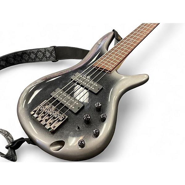 Used Ibanez SR305 5 String Silver Electric Bass Guitar
