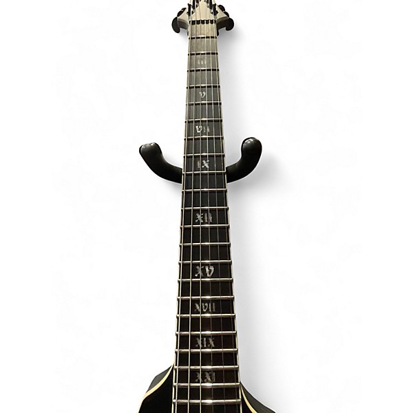 Used Schecter Guitar Research V1 SLS Satin Black Solid Body Electric Guitar