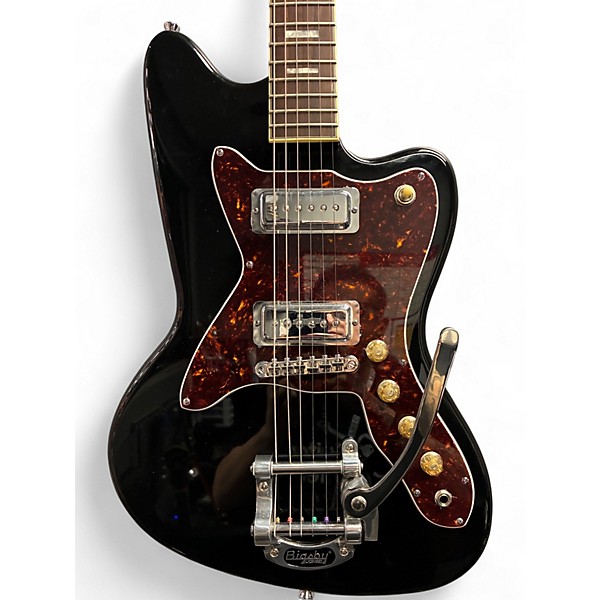 Used Silvertone 1478 Black Solid Body Electric Guitar