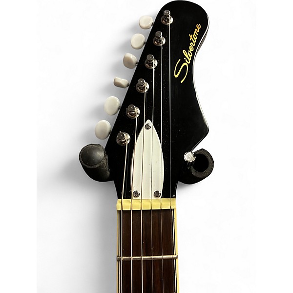 Used Silvertone 1478 Black Solid Body Electric Guitar