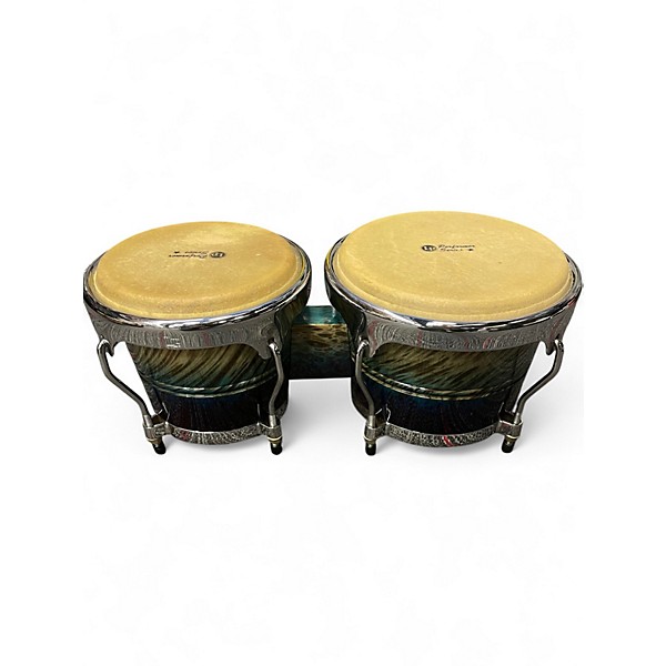 Used LP Performer Series Bongos With Chrome Hardware Blue Fade Bongos