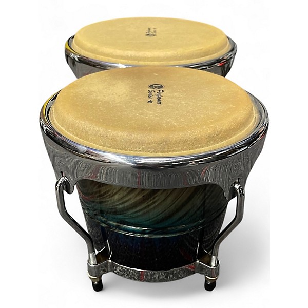 Used LP Performer Series Bongos With Chrome Hardware Blue Fade Bongos