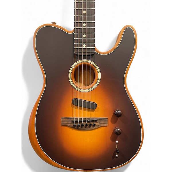 Used Fender Acoustasonic Player Telecaster shadow burst Acoustic Electric Guitar