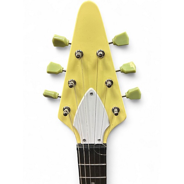 Used No Brand Parts caster Vintage Yellow Solid Body Electric Guitar
