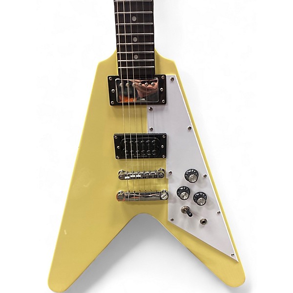 Used No Brand Parts caster Vintage Yellow Solid Body Electric Guitar