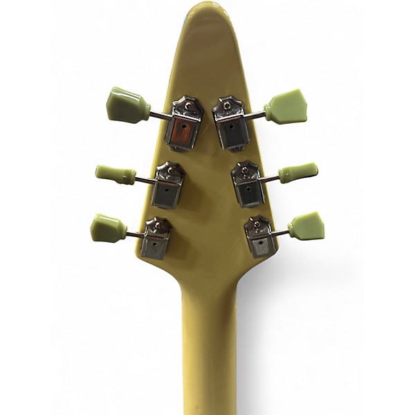 Used No Brand Parts caster Vintage Yellow Solid Body Electric Guitar