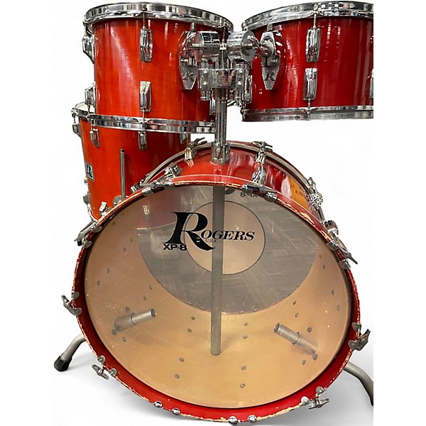 Used Rogers 4 Piece 1979 Big R Trans Red Drum Kit