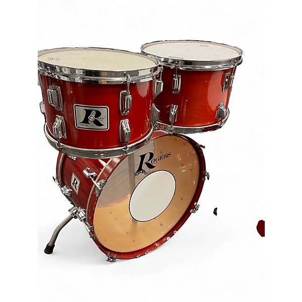 Used Rogers 4 Piece 1979 Big R Trans Red Drum Kit