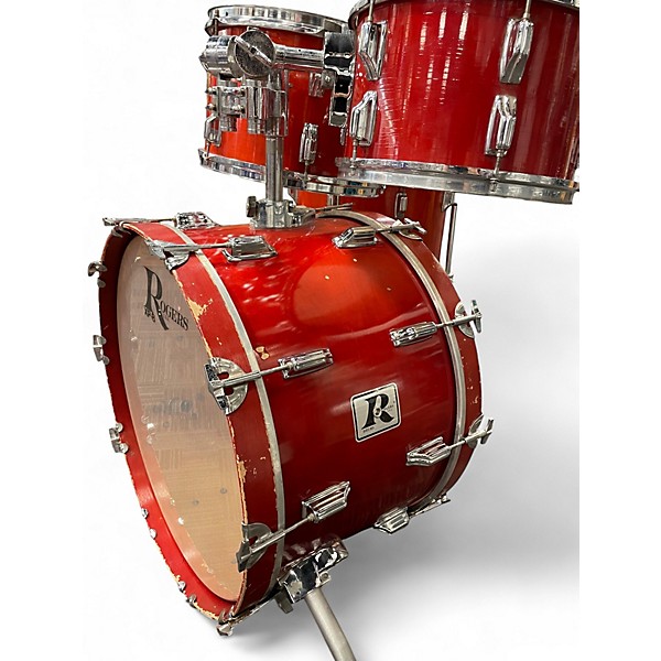 Used Rogers 4 Piece 1979 Big R Trans Red Drum Kit