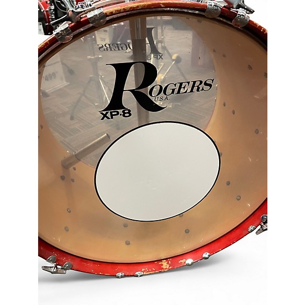 Used Rogers 4 Piece 1979 Big R Trans Red Drum Kit