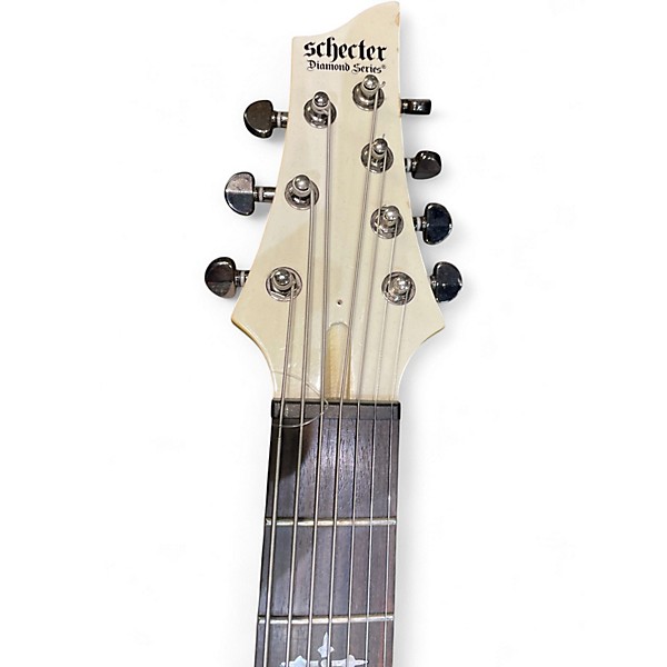 Used Schecter Guitar Research Omen 7 White Solid Body Electric Guitar