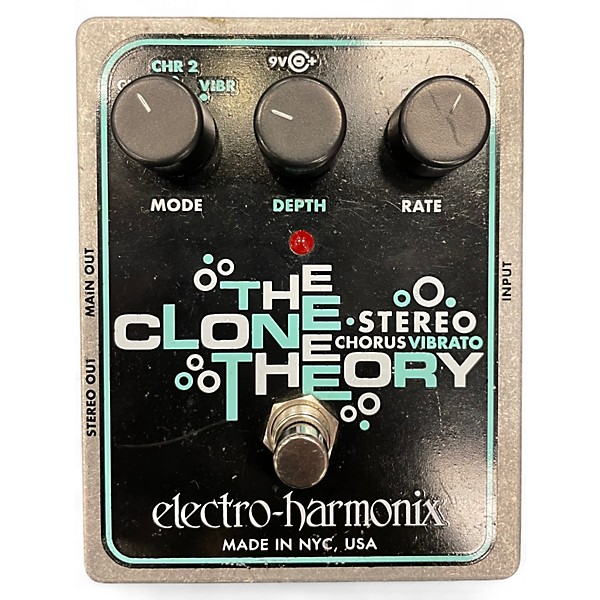 Used Electro-Harmonix Clone Theory Stereo Chorus Vibrato Effect Pedal