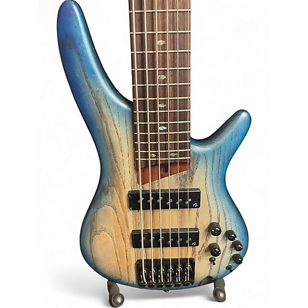 Used Ibanez SR606E Blue Electric Bass Guitar