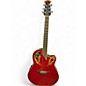 Used Ovation CE48 Red Acoustic Electric Guitar thumbnail