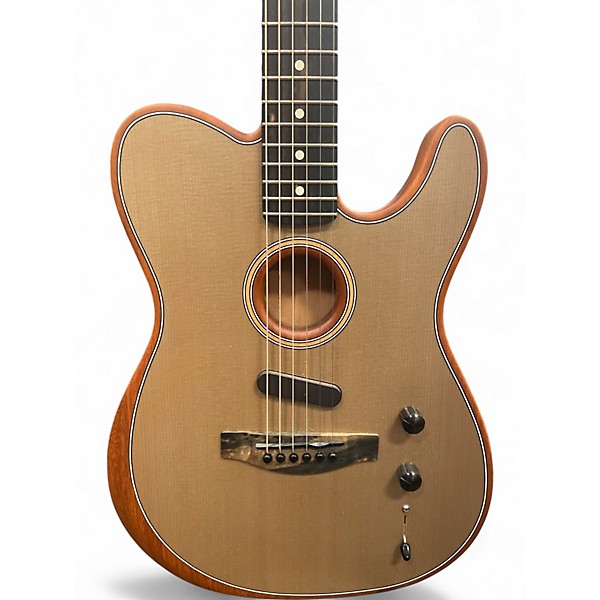 Used Fender American Acoustasonic Telecaster Sonic Gray Acoustic Electric Guitar