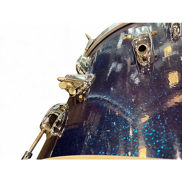 Used Slingerland 3 Piece Mid-60s Shell Pack Blue Sparkle Drum Kit