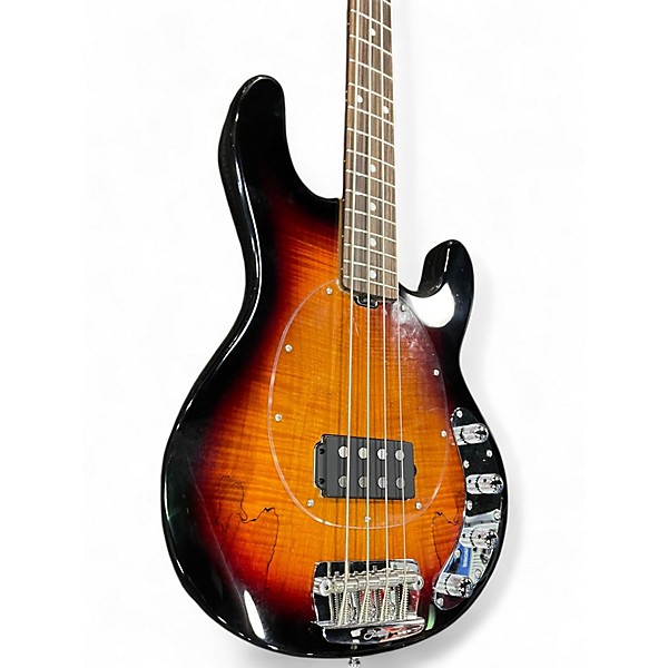 Used Sterling by Music Man Ray34 Spalted Maple Sunburst Electric Bass Guitar