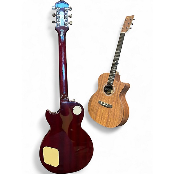 Used Epiphone Les Paul Standard Pro Trans Red Solid Body Electric Guitar