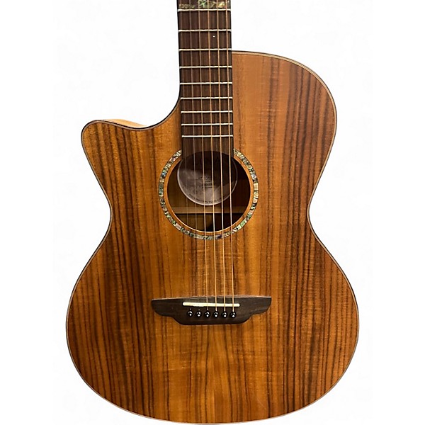 Used Luna HT KOA GCE L Natural Acoustic Electric Guitar
