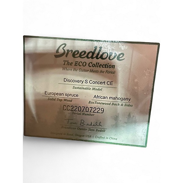 Used Breedlove discovery s concert ce Natural Acoustic Electric Guitar