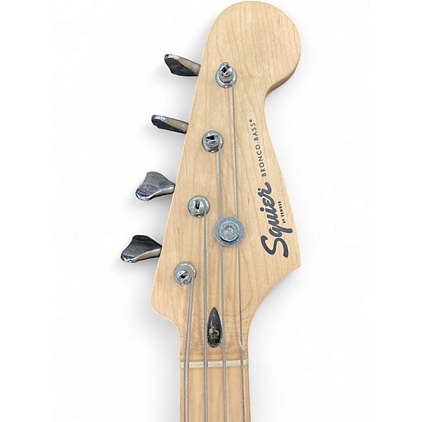 Used Squier Bronco Black Electric Bass Guitar