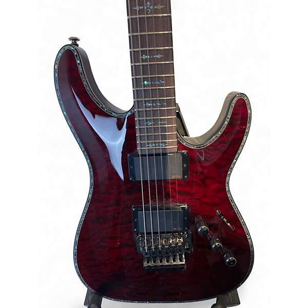 Used Schecter Guitar Research Hellraiser C1 Floyd Rose Black Cherry Solid Body Electric Guitar