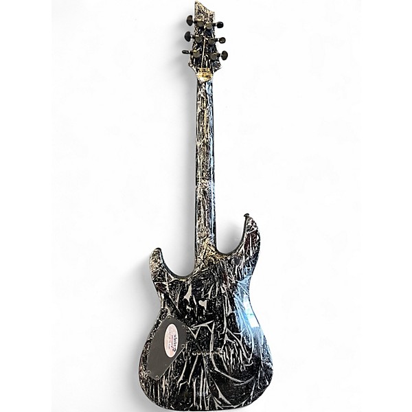 Used Schecter Guitar Research C-1 Silver Mountain Black and Silver Solid Body Electric Guitar