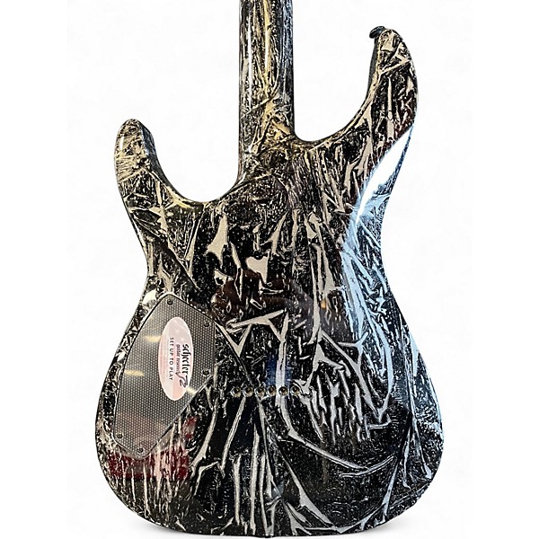 Used Schecter Guitar Research C-1 Silver Mountain Black and Silver Solid Body Electric Guitar