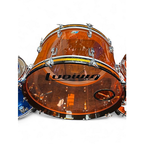 Used Ludwig 4 Piece Bonham Reissue Vistalite Amber Vintage Drum Kit