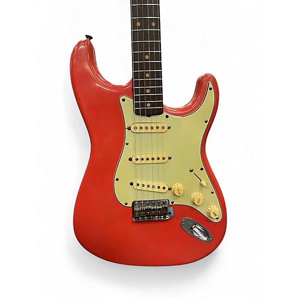 Vintage 1962 Fender Stratocaster  Fiesta Red Over Sunburst Solid Body Electric Guitar