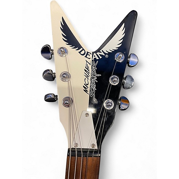 Used Dean  V Michael Scheaker Standard  Black and White Solid Body Electric Guitar