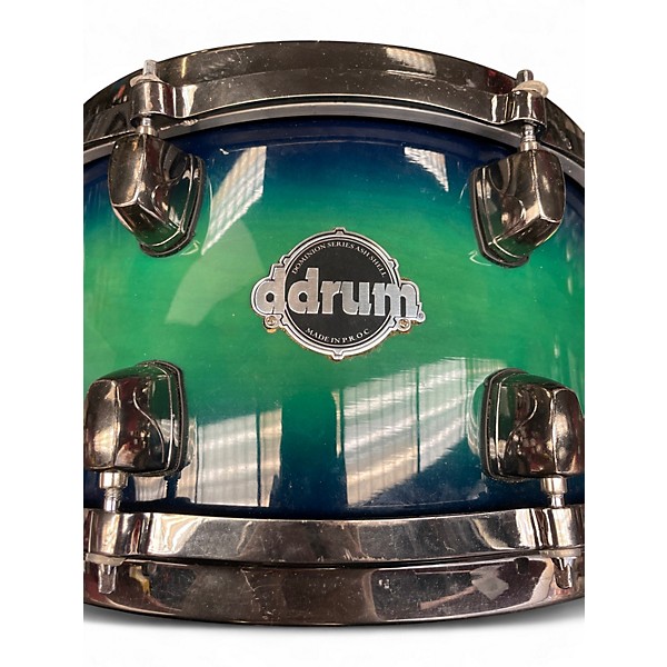 Used ddrum 13X7 Dominion Snare Blue Green Burst Drum