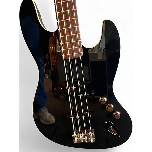 Used Fender Aerodyne Jazz Bass Black Electric Bass Guitar