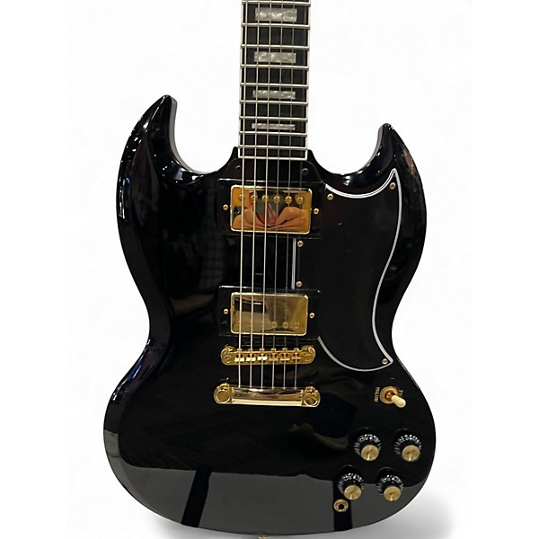 Used Epiphone SG CUSTOM Black and Gold Solid Body Electric Guitar