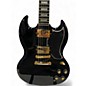 Used Epiphone SG CUSTOM Black and Gold Solid Body Electric Guitar