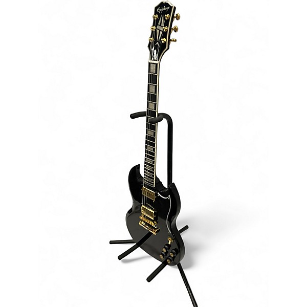Used Epiphone SG CUSTOM Black and Gold Solid Body Electric Guitar