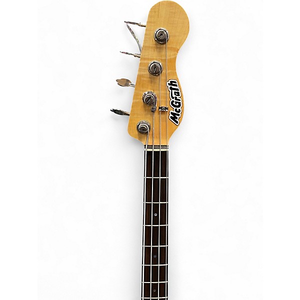 Used Mcgrath Purple and Gold Four Natural Electric Bass Guitar