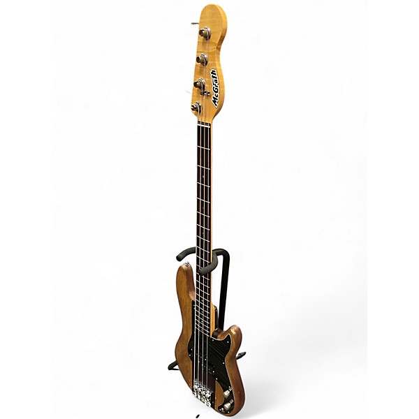 Used Mcgrath Purple and Gold Four Natural Electric Bass Guitar