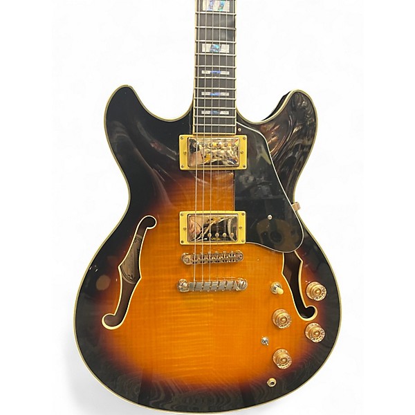 Used Ibanez JSM10 John Scofield Signature Semi-Hollowbody Vintage Yellow Sunburst Hollow Body Electric Guitar