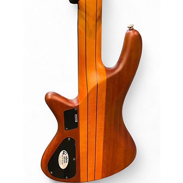 Used 2023 Schecter Guitar Research Stiletto Studio 5 String Fretless Natural Electric Bass Guitar