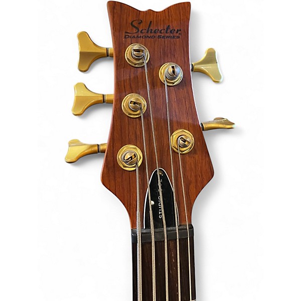 Used 2023 Schecter Guitar Research Stiletto Studio 5 String Fretless Natural Electric Bass Guitar