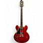 Used 2012 Gibson Custom Shop ES335 Left Handed Satin Red Hollow Body Electric Guitar thumbnail