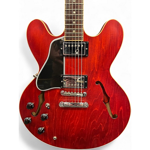 Used 2012 Gibson Custom Shop ES335 Left Handed Satin Red Hollow Body Electric Guitar