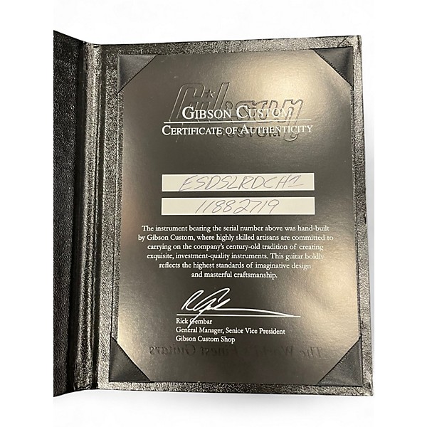 Used 2012 Gibson Custom Shop ES335 Left Handed Satin Red Hollow Body Electric Guitar