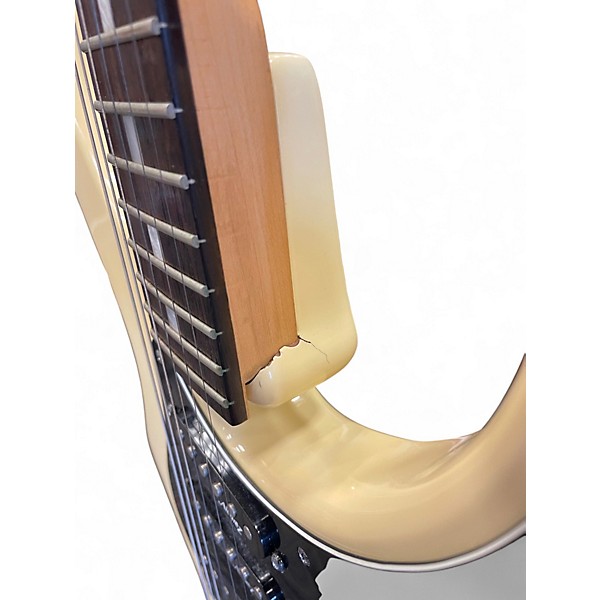 Used Alvarez dana scoop la Antique Ivory Solid Body Electric Guitar