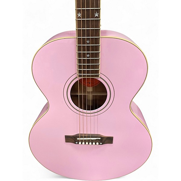 Used 2023 Epiphone J-180 LS Acoustic-Electric Guitar Pink Acoustic Electric Guitar