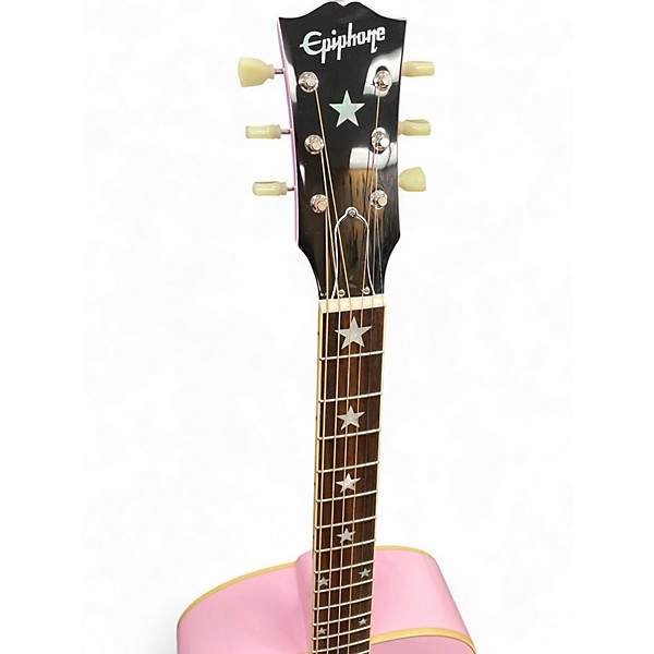 Used 2023 Epiphone J-180 LS Acoustic-Electric Guitar Pink Acoustic Electric Guitar