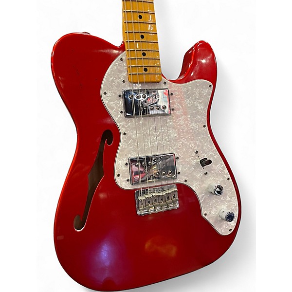 Used 2010s Fender 1972 American Vintage Telecaster Thinline Candy Apple Red Solid Body Electric Guitar